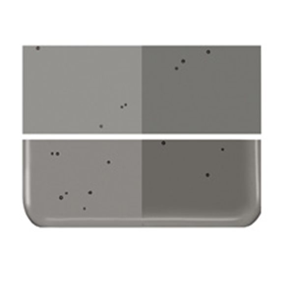 Bullseye Charcoal Gray - Transparent - 2mm - Thin Rolled - Plaque Fusing