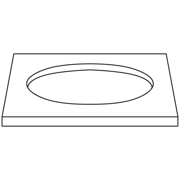 Drop Out Elipse - 26.8x44x2cm - Opening: 34.2x17.2cm - Fusing Mould