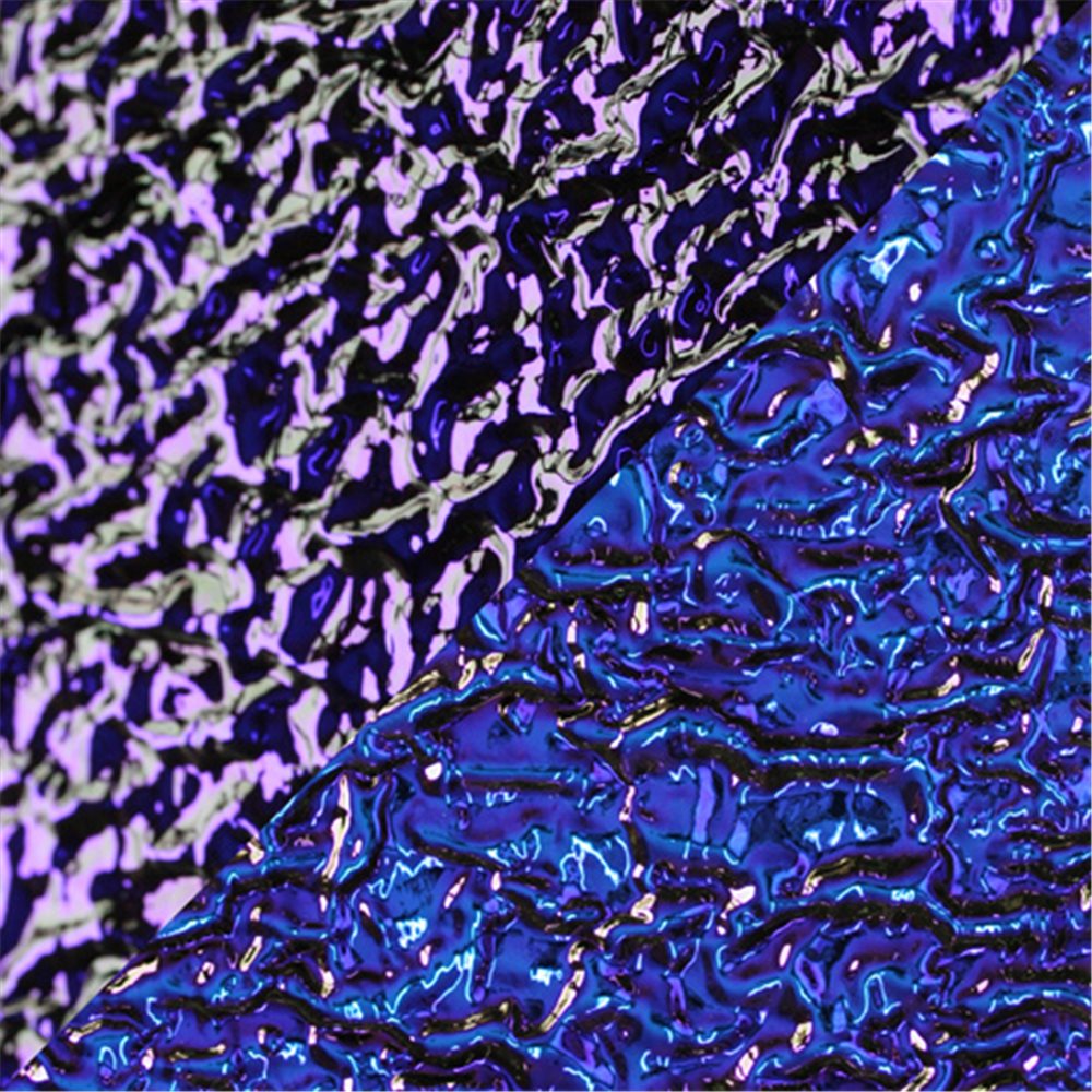 Dichroic - Yellow/Dark Blue - Granit Ripple - Auf Schwarz - 3mm