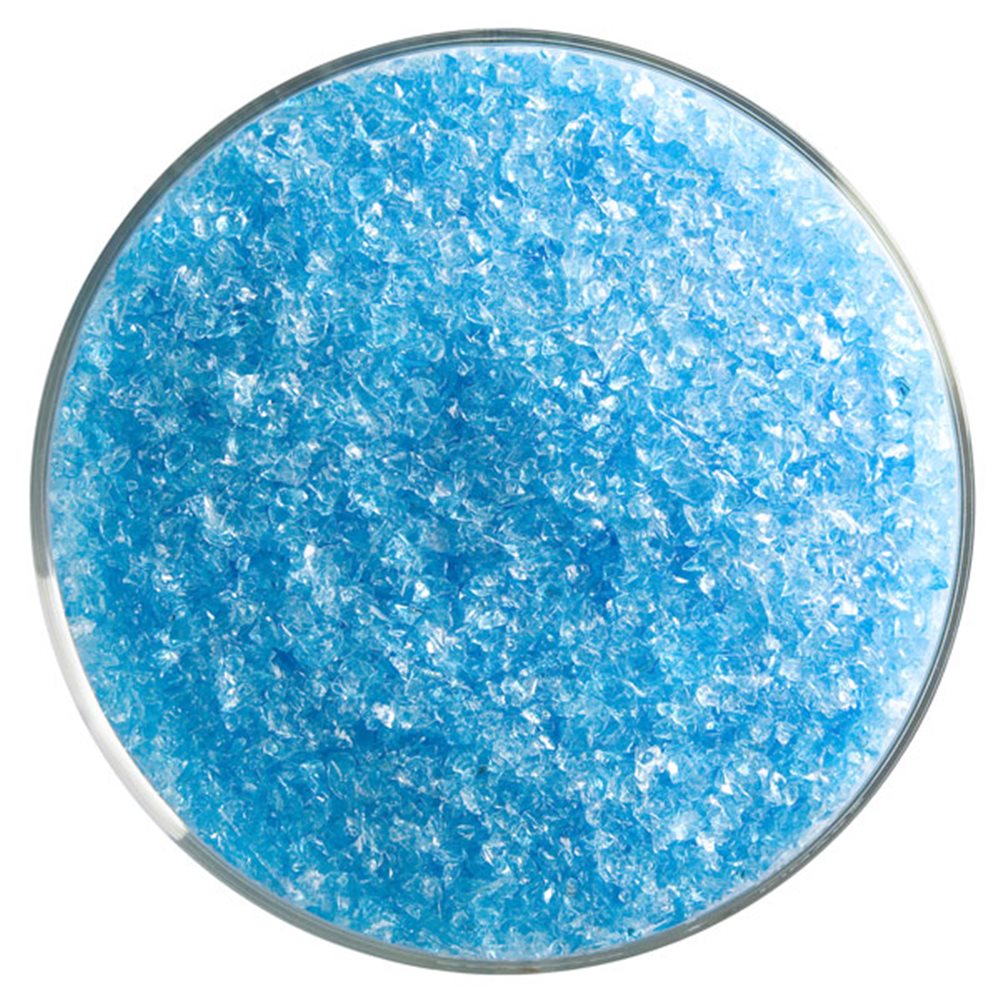 Bullseye Frit - Light Turquoise Blue - Moyen - 2.25kg - Transparent