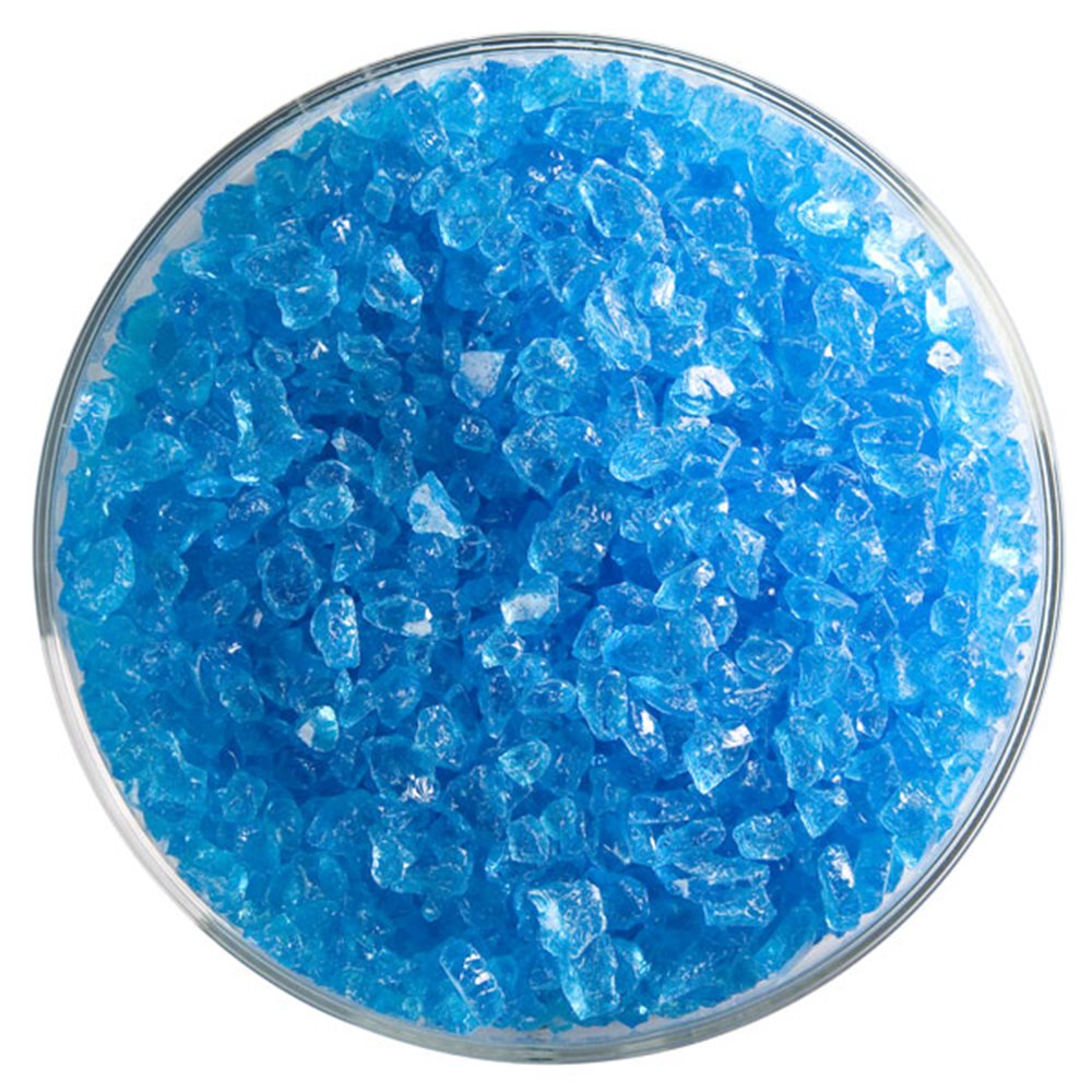 Bullseye Frit - Light Turquoise Blue - Gros - 2.25kg - Transparent