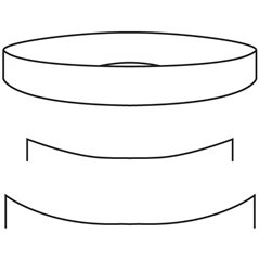 Plain Plate - 37.1x3.1cm - Basis: 12.5cm - Fusing Form