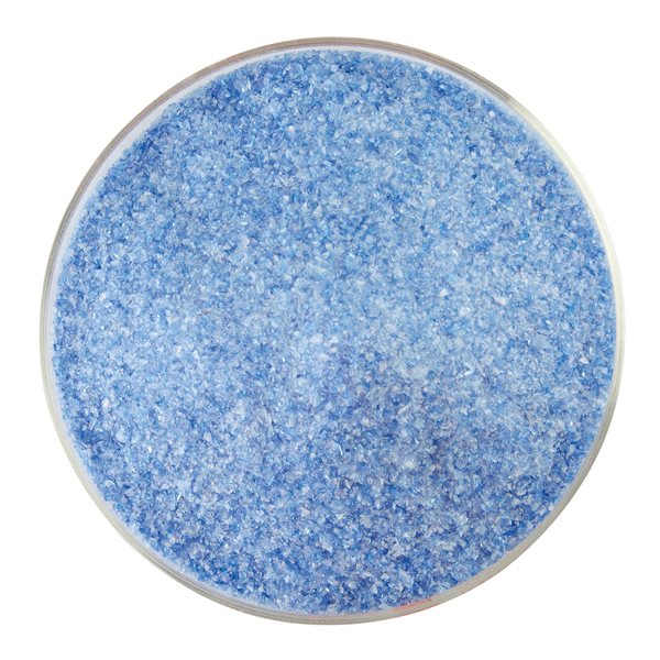 Bullseye Frit - Caribbean Blue Transparent & White Opalescent - 2-Color Mix - Fin - 450g - Streaky     