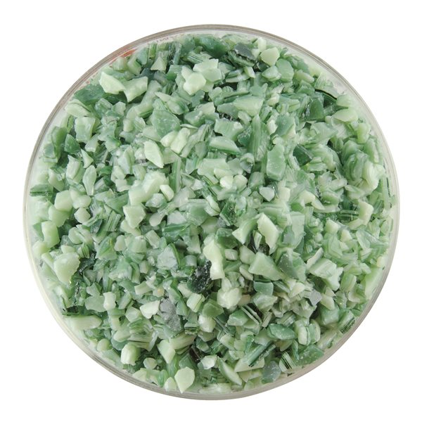 Bullseye Frit - Mint Green Opalescent & Aventurine Green Transparent - 2-Color Mix - Coarse - 2.25kg  - Streaky