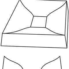 Square Bowl Double Curve - 30.1x30.1x5.4cm - Base: 10.8cm - Fusing Mould