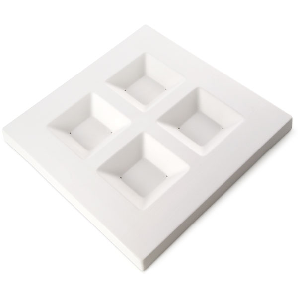 Soft Edge Four Squares - 33.5x33.5x2.5cm - Base: cm - Fusing Mould